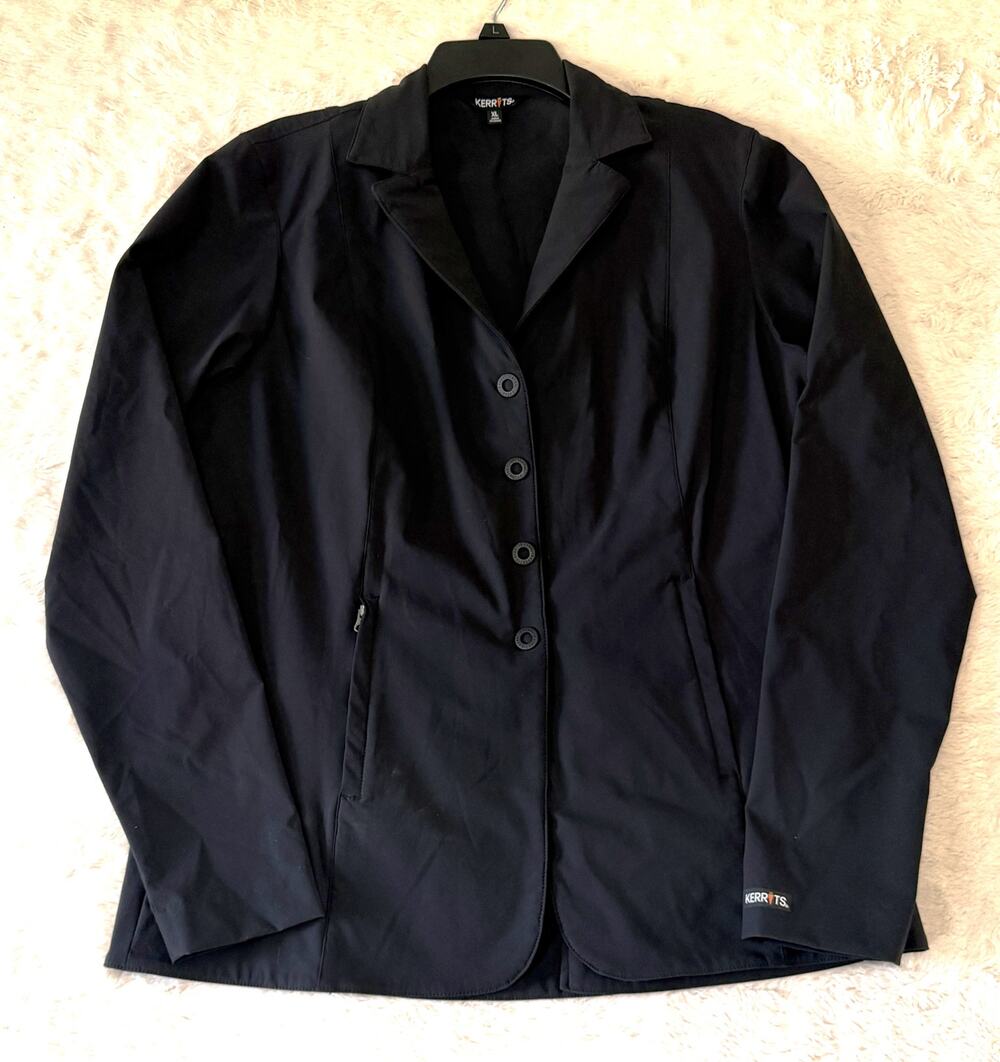 Kerrits Equestrian Show Coat Womens XL Black Stretch 4 Button Riding Blazer